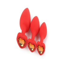 HEART RED SILICONE BUTT PLUG MEDIUM
